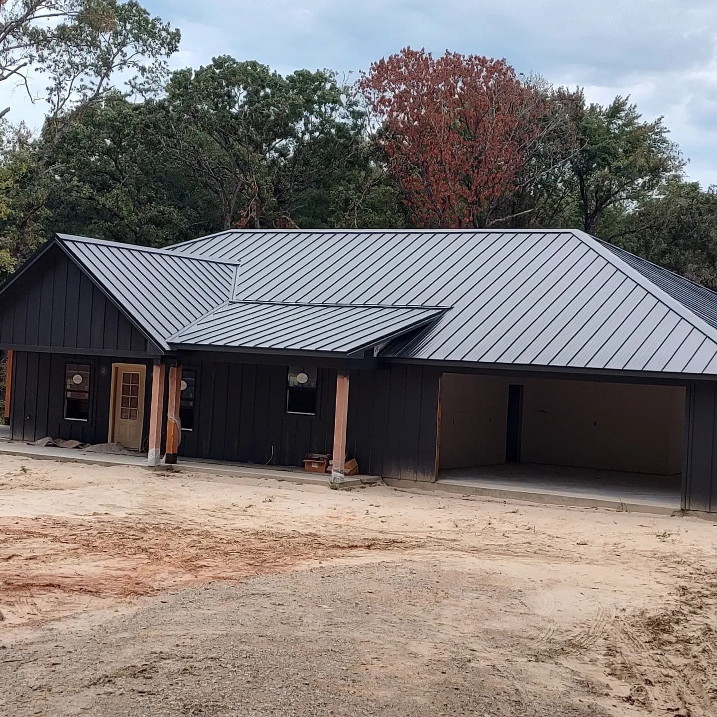 Completed standing-seam commercial metal roofing system